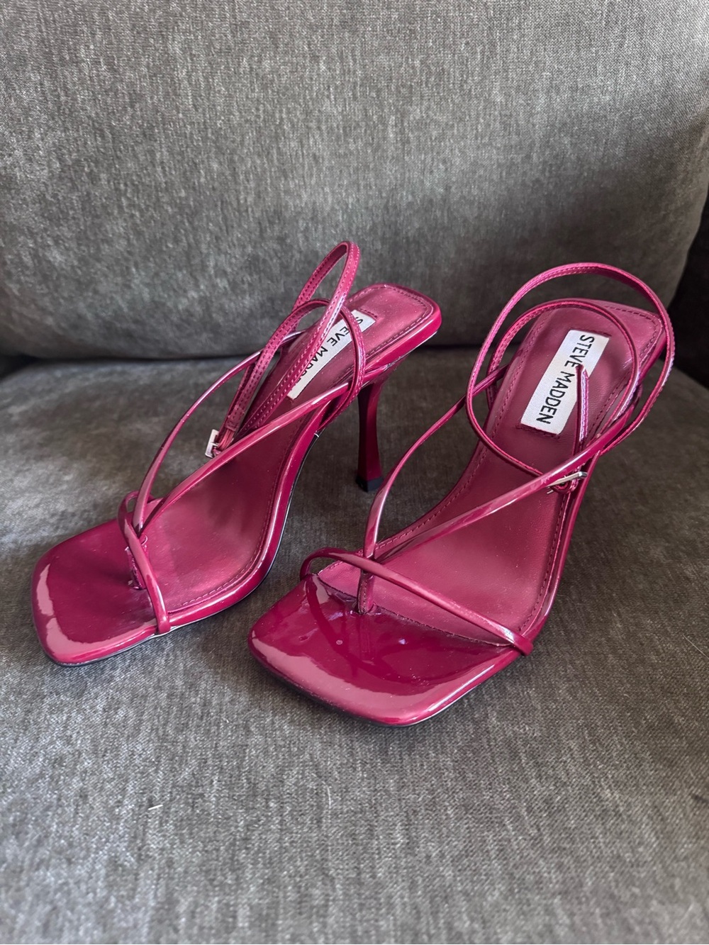 Steve Madden Hot Pink Patent Strappy Stiletto Sandals